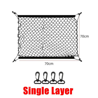 Black Cargo Net for Toyota RAV4 2019-2023 (XA50), Polypropylene Trunk Net with Elastic Cord and 4 Adjustable Hooks, 3 Sizes