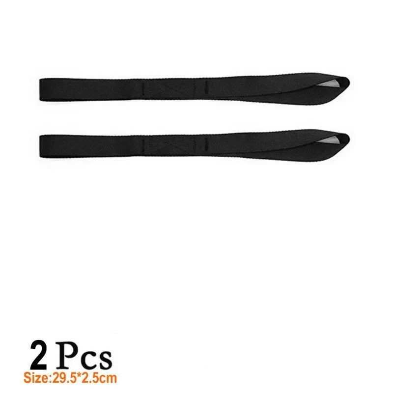 Two black soft loop straps