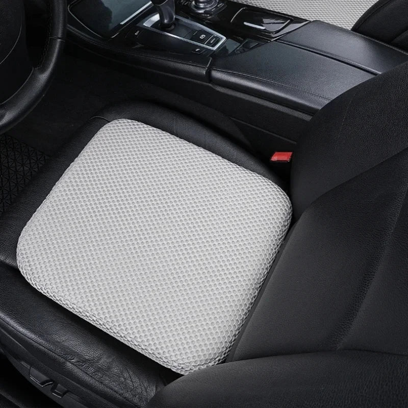 Car Seat Height Booster Cushion, Thick Memory Foam Wedge Pad with Anti-Slip Base, Levels Sloped Seats, Black or Beige
