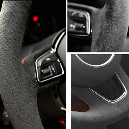 Steering Wheel Cover for Honda Civic 2022 (11th Gen), DIY Hand-Sew Suede Leather Wrap, 9 Stitching Colors