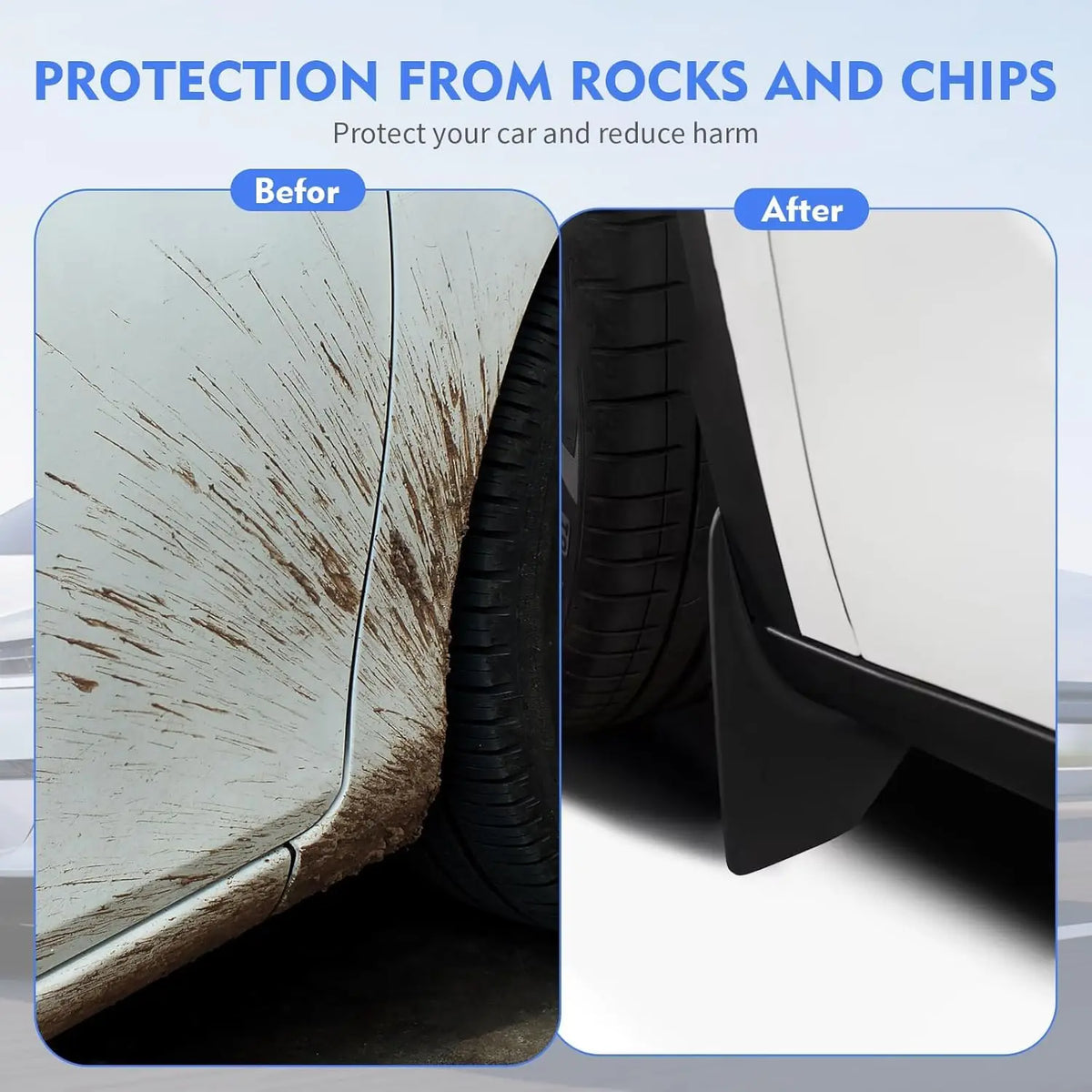 TPE Mud Flaps for Tesla Model Y 2020-2024, Juniper 2025-2026 and 6-Seat Model Y L, Plus Model 3 2019-2023 and Highland 2024-2025