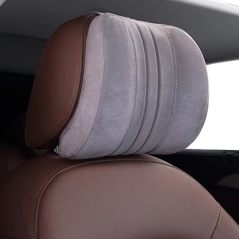 Memory Foam Car Neck Pillow with Washable Pillow Case, Neck Support for Driving and Travel, Black or Gray