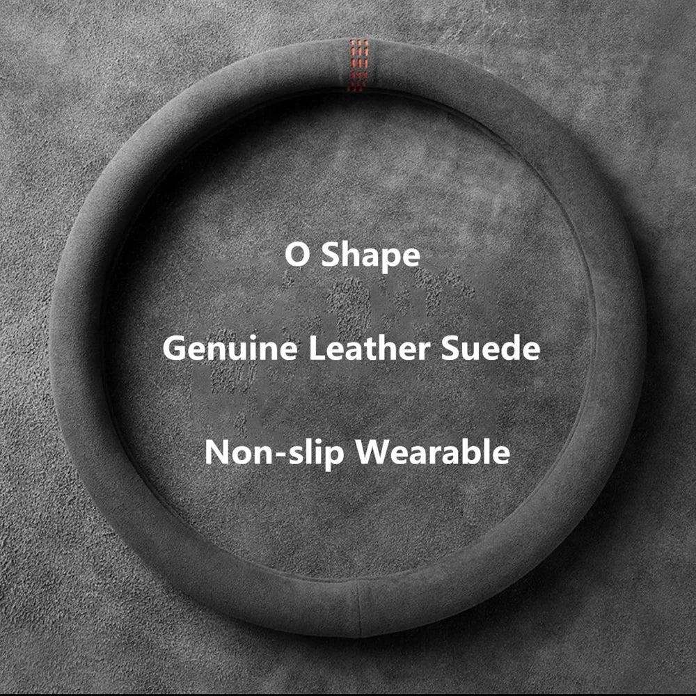 O shape suede cover with red stitch marker