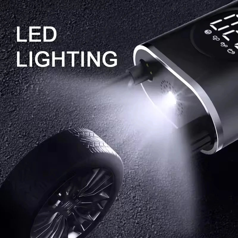Built-in LED light on the tire inflator