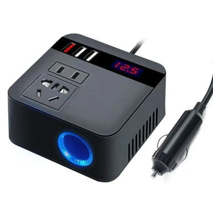100W Car Power Inverter, 12V DC to 110V AC Outlet with 3 USB Ports and LED Display, Modified Sine Wave, 300W Peak