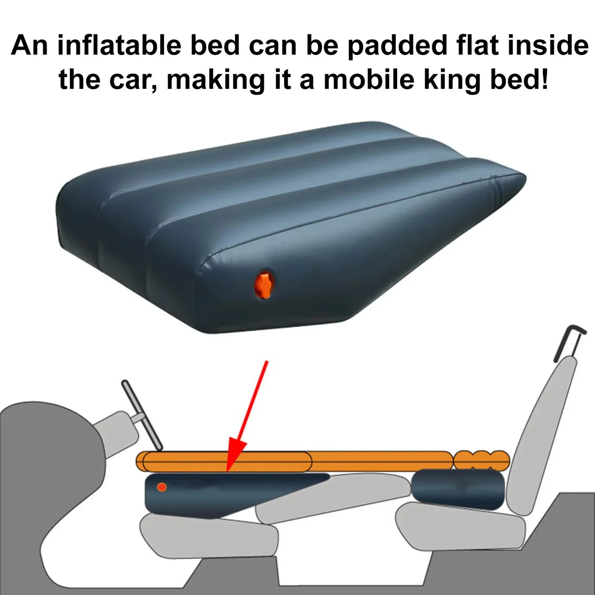 How the cushions make a flat bed in the back seat