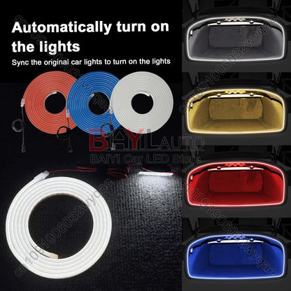 Trunk Light for Tesla Model 3 Highland 2024, LED Rear Trunk Ambient Light in Cool White, Warm White, Blue, Red or RGB