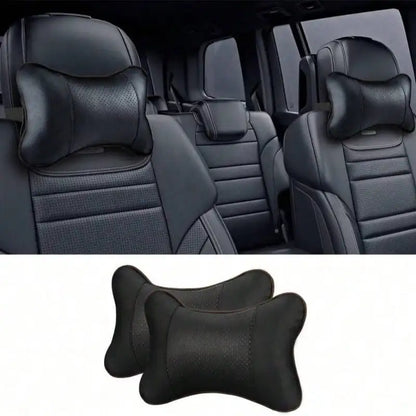 Breathable Mesh Car Headrest Pillow, Faux Leather Head and Neck Rest Cushion for Car Seats, 1 or 2 Pillows