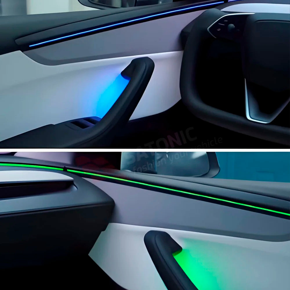 Door Handle Ambient LED Lights for Tesla Model 3 Highland, Model Y Juniper and Model Y L, RGB with Touchscreen Color Control