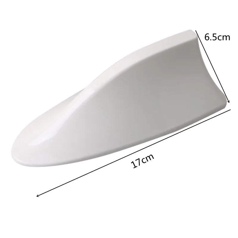 Universal Shark Fin Roof Antenna with Built-In AM/FM Cable, No Drilling Install, Carbon Fiber Look and Solid Colors