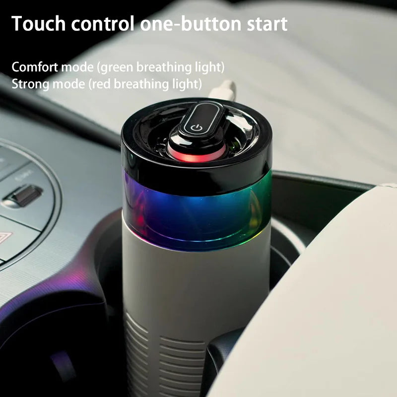 Negative Ion Car Air Purifier with Ambient Light, Battery Powered Unit for Car or Home Use, Black or White