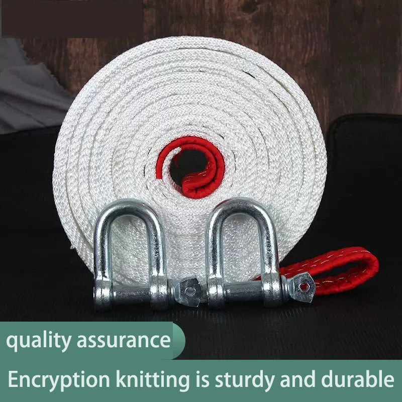 10 Ton Reflective Tow Strap with U Shackles, High Strength Polyester, 4, 5 or 7 m Long, for Cars, SUVs and Trucks