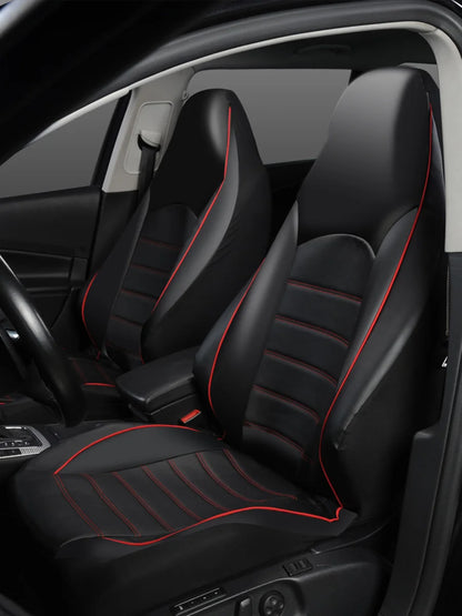 2 Front Car Seat Covers, PU Faux Leather High Back Bucket Seat Covers for Most Cars, Trucks, SUVs and Vans, 3 Colors