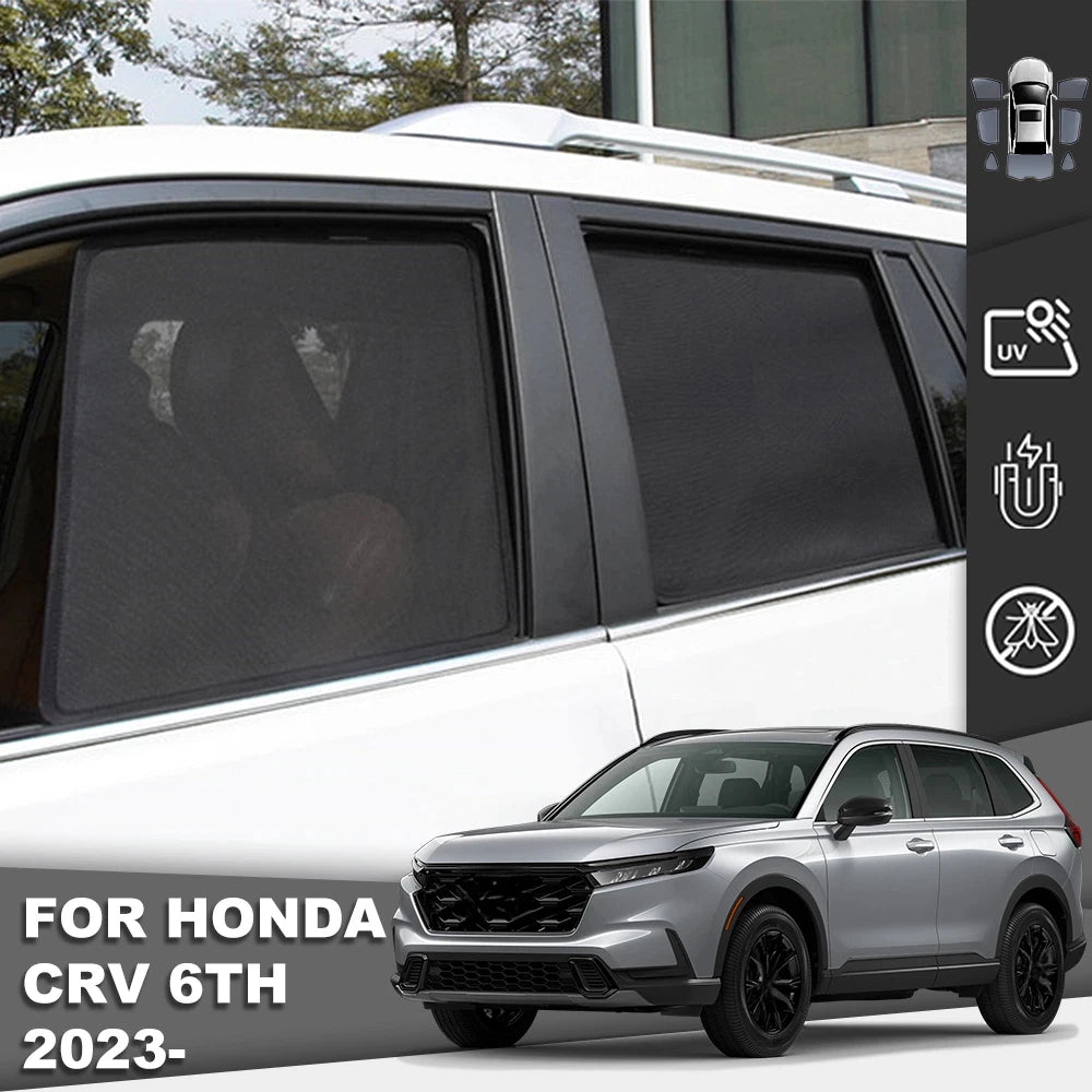 Magnetic Sun Shades for Honda CR-V 2023-2024 (6th Gen), PVC Shades for Windshield, Side, Triangle and Back Windows