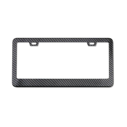 Carbon fiber pattern metal license plate frame