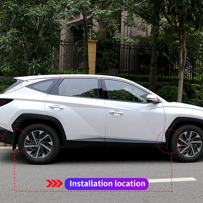 Mud Flaps for Hyundai Tucson Hybrid and N Line 2022-2023 (NX4), Black ABS Front and Rear Splash Guards