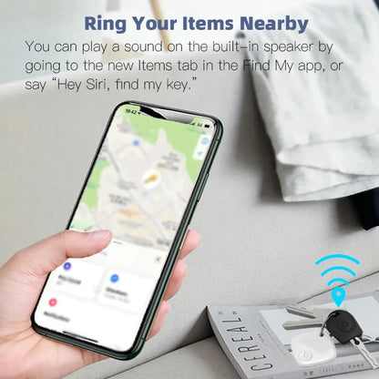 Bluetooth Item Tracker Tag, Works with the Find My App on iPhone, Replaceable Battery, Built-In Speaker, for Keys, Bags and Luggage