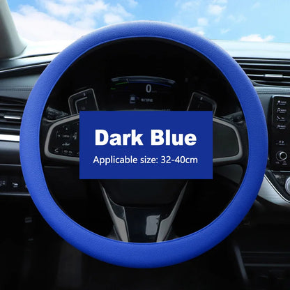 Dark blue silicone steering wheel cover