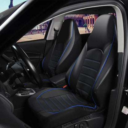 2 Front Car Seat Covers, PU Faux Leather High Back Bucket Seat Covers for Most Cars, Trucks, SUVs and Vans, 3 Colors
