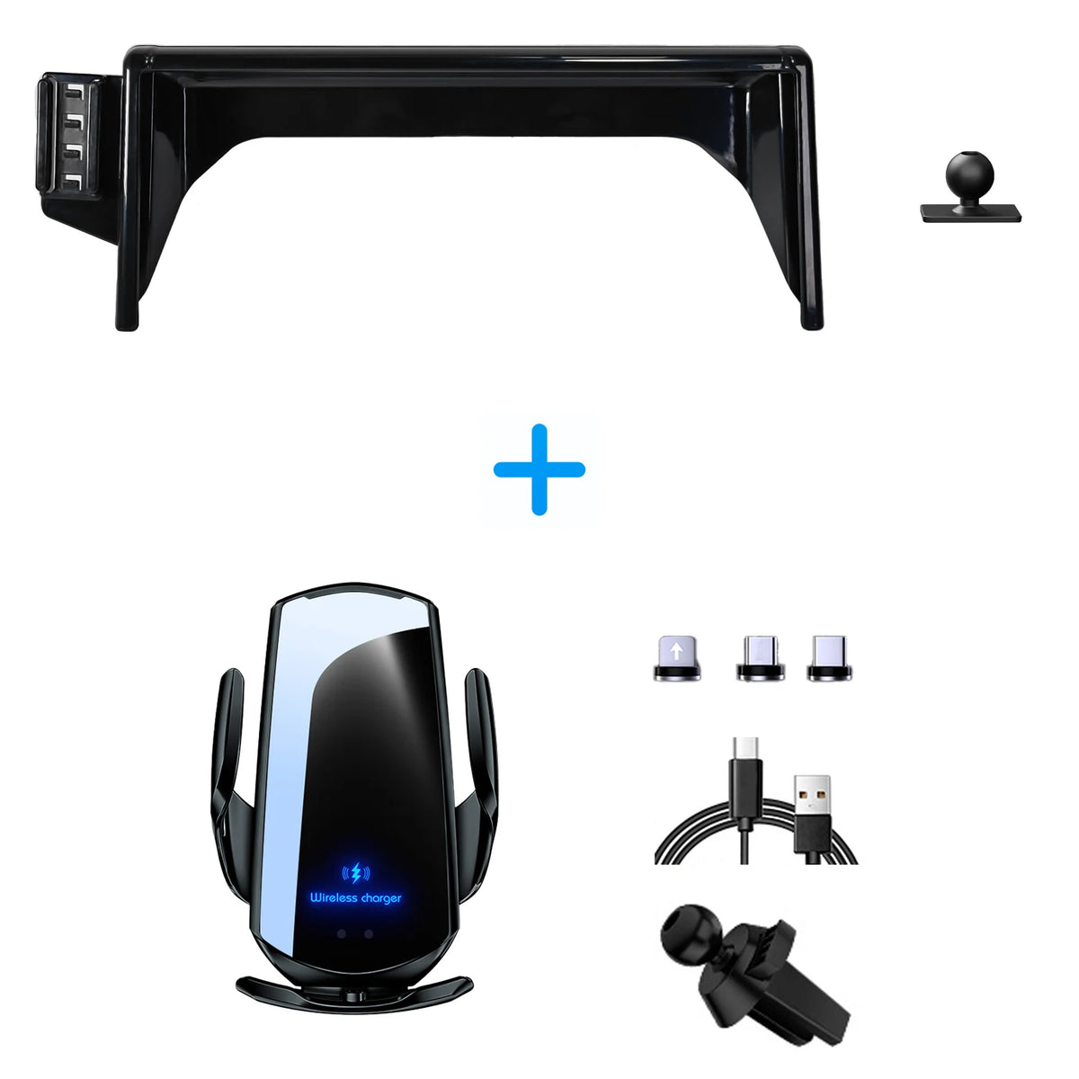 Screen Phone Mount for Toyota RAV4 2019-2023 (XA50) with 8-Inch Screen, Glass-Panel or Carbon-Look Holder, 15W Wireless Charger Option