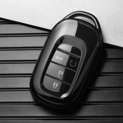 Key Fob Cover for Honda Civic 11th Gen Keyless Fobs, Full-Wrap Clear TPU Case for 3, 4 and 5-Button Keys, Clear or Clear Black