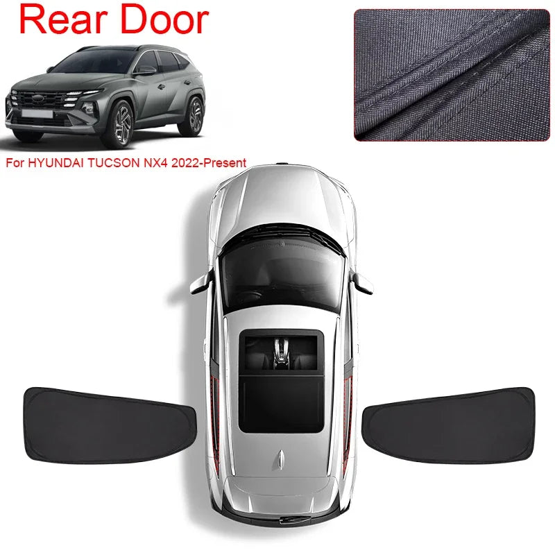 Double-Layer Window Sunshades for Hyundai Tucson 2022-2026 (NX4), Black Privacy Veil, Doors, Windshields or Whole Set