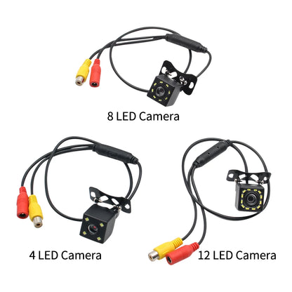 4 LED, 8 LED and 12 LED backup camera versions
