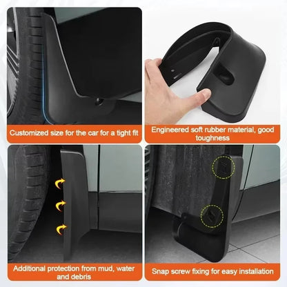 Mud Flaps for Honda Civic LX Sedan 2022-2024 (11th Gen), Set of 4 White ABS Front and Rear Splash Guards