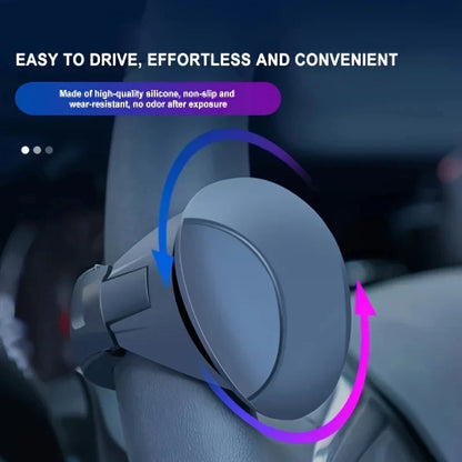 Black Silicone Steering Wheel Spinner Knob, 360 Degree Rotation with Built-In Metal Bearing, Non-Slip Grip for One-Hand Turning