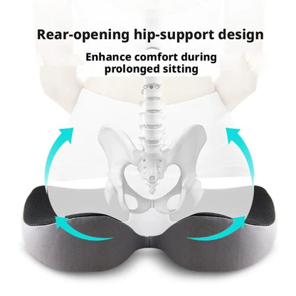 Coccyx Support Seat Cushion, Contoured Foam with Removable Washable Cover, 17.7 x 13.8 in, for Car Seats and Office Chairs