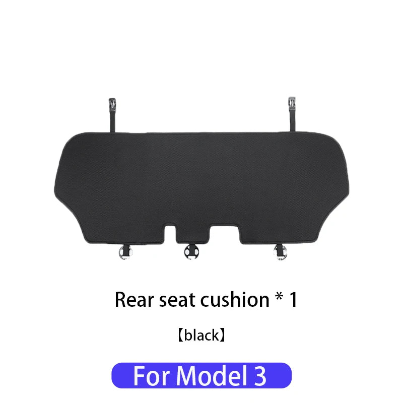 Ice Silk Seat Cushions for Tesla Model 3 and Model Y, Breathable Knit Front or Rear Seat Pads, Black or White