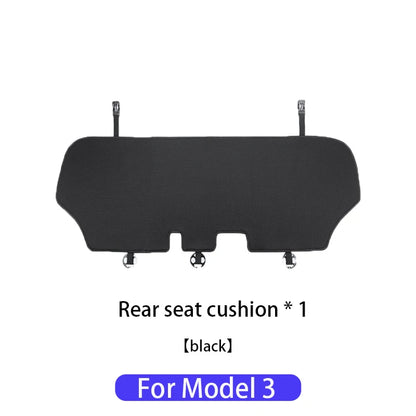 Ice Silk Seat Cushions for Tesla Model 3 and Model Y, Breathable Knit Front or Rear Seat Pads, Black or White