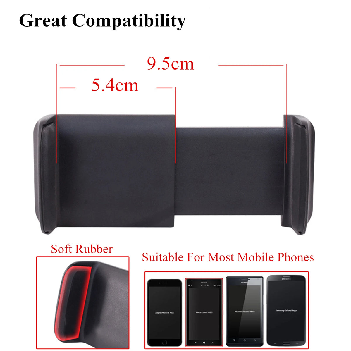 Dashboard Phone Mount for Jeep Wrangler 2018-2023 (JL), Lightweight ABS Holder, Screw-On Install Without Drilling, Red or Black