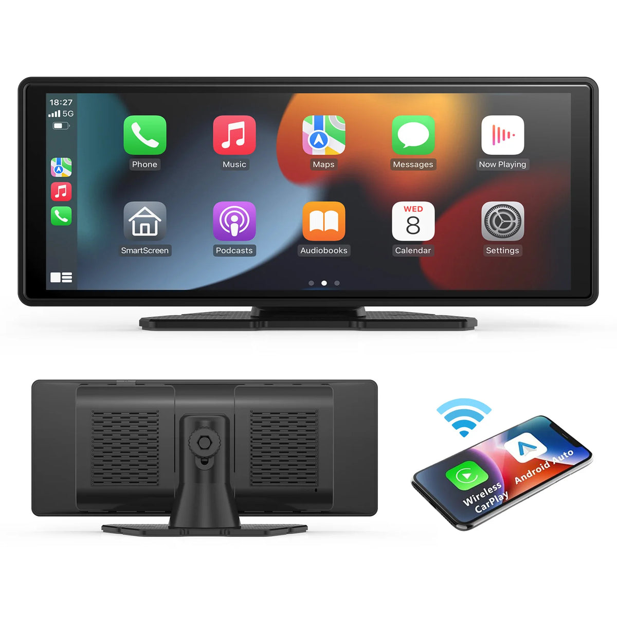 10.26 inch portable CarPlay screen with wireless phone connection