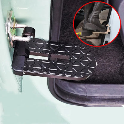 Foldable Car Door Latch Step for Roof Rack Access, Aluminum Alloy Foot Pedal with Anti-Slip Surface, Silver, Black or Orange