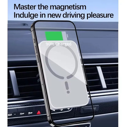 Magnetic Wireless Car Charger Vent Mount, 15W Fast Charging with 360 Degree Ball Joint, for iPhone 12 and Newer, Black or White