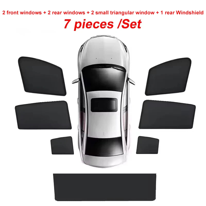Magnetic Mesh Sun Shades for Honda CR-V 2023-2025 (6th Gen), Black Side and Rear Window Shades, Single Pieces to 7-Piece Set