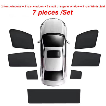 Magnetic Mesh Sun Shades for Honda CR-V 2023-2025 (6th Gen), Black Side and Rear Window Shades, Single Pieces to 7-Piece Set