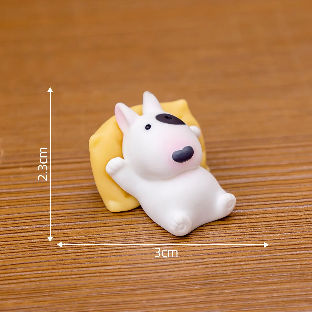 Bull Terrier Dashboard Figurine, Relaxed Pose Resin Dog Ornament for Car Dashboards, Desks and Shelves