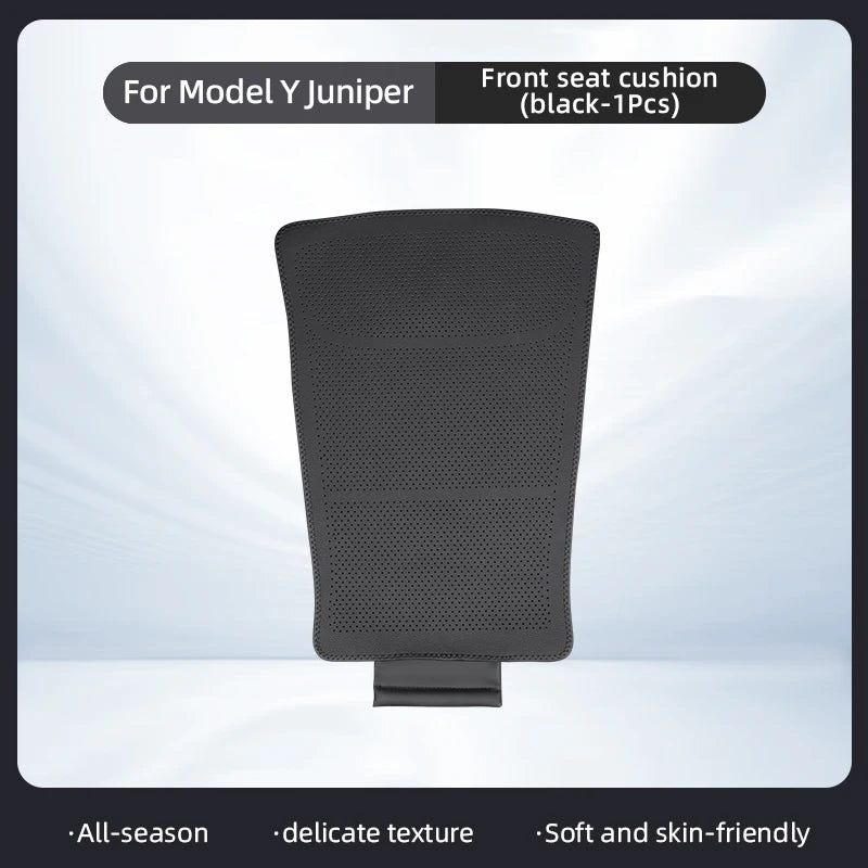 PU Leather Seat Cushions for Tesla Model Y Juniper and Model 3 Highland, Front or Rear Seat and Backrest Pads, Black or White