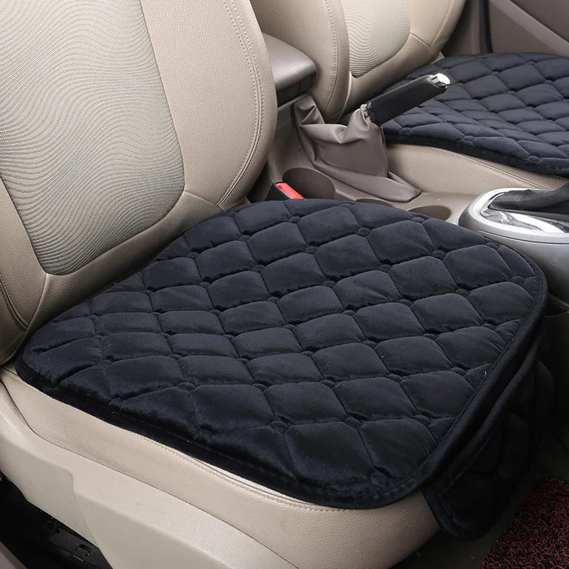 Plush Winter Car Seat Pads, Warm Non-Slip Cushions for Front and Rear Seats, Single Pad or 3 Piece Set, 4 Colors
