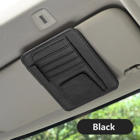 Car Sun Visor Storage Pouch — Elastic-Band Card & Cash Holder