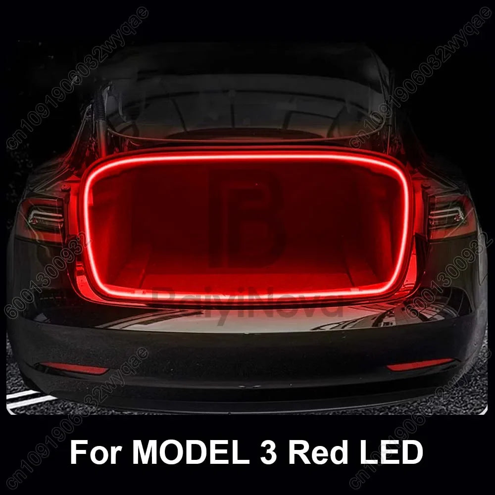 Trunk Light for Tesla Model 3 Highland 2024, LED Rear Trunk Ambient Light in Cool White, Warm White, Blue, Red or RGB