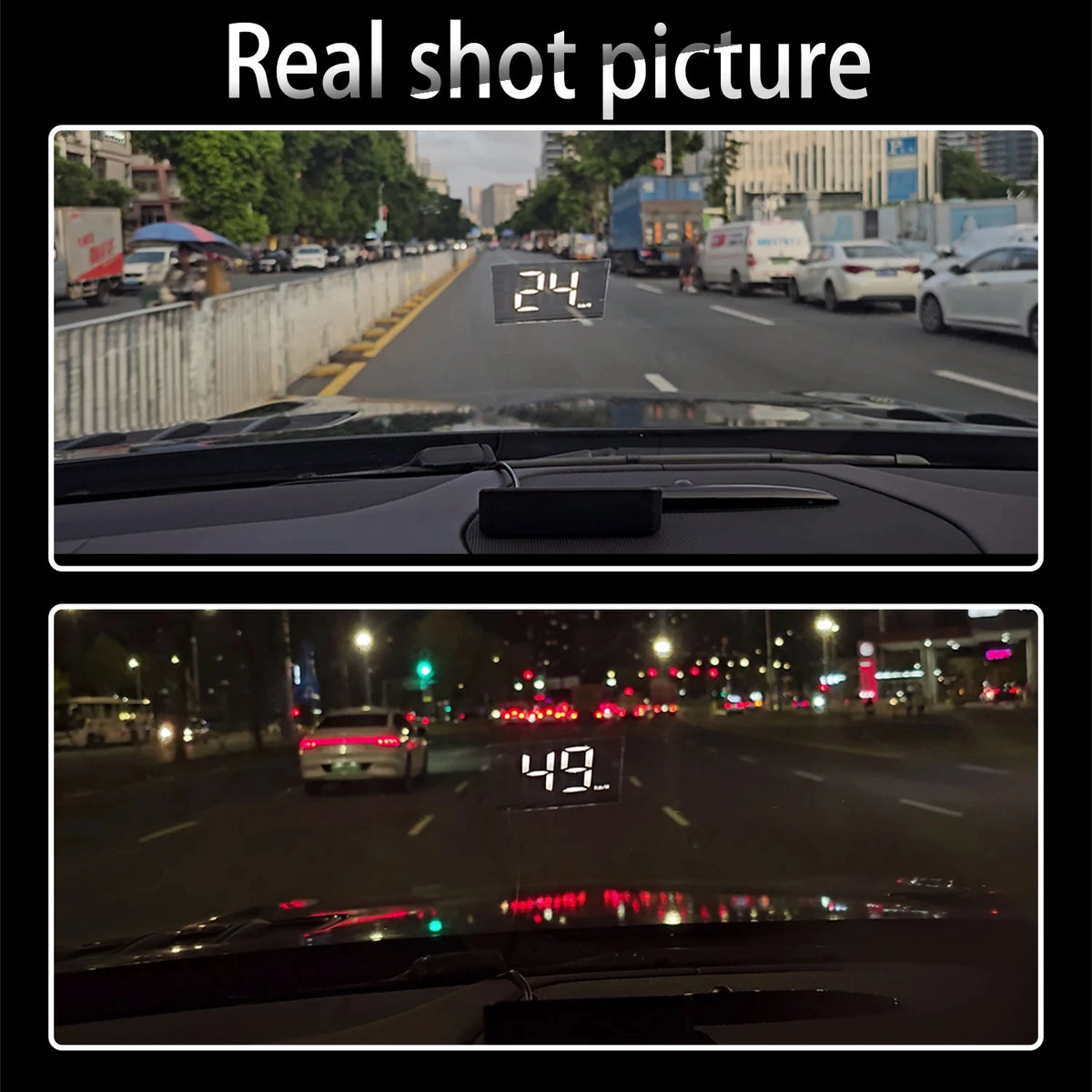 GPS Head Up Display, M2 Digital Speedometer in KM/H Only, OBD-II or 12V Socket Power, Overspeed Alarm, White or Green Display