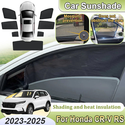 Magnetic Mesh Sun Shades for Honda CR-V 2023-2025 (6th Gen), Black Side and Rear Window Shades, Single Pieces to 7-Piece Set