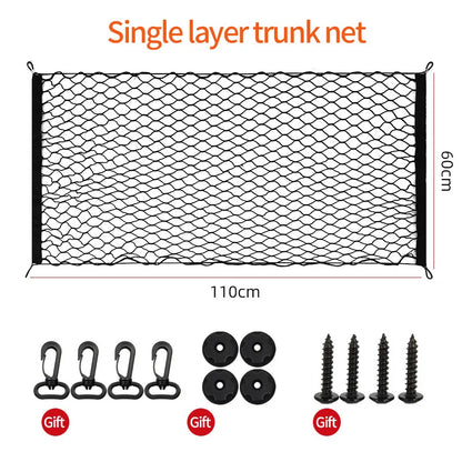 Cargo Net for Toyota RAV4 2019-2023 (XA50), 27.6 x 27.6 in Elastic Nylon Trunk Net with 4 Hooks, Single or Double Layer