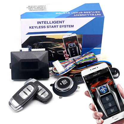 Car Alarm with Remote Start, Keyless Entry and Push Button Start, App Control on Some Models, Professional Installation Required