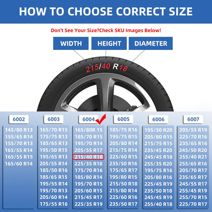 How to choose the correct snow sock size by tire size