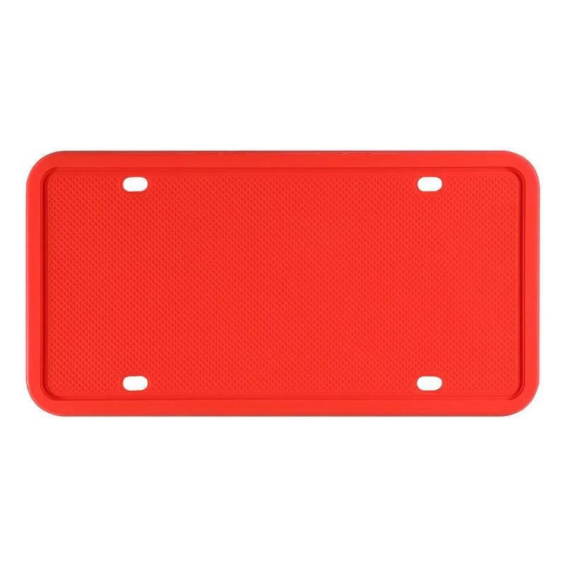 Red silicone license plate frame