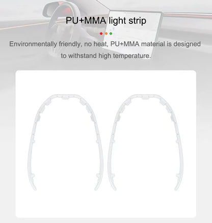 Seatback Ambient Light Kit for Tesla Model 3 Highland 2024 and Model Y Juniper, RGB LED Strips with Touchscreen Control, Plus Console and Dash Sets